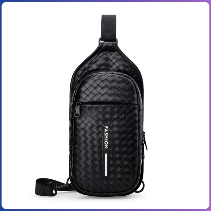 Мужская сумка-слинг через плечо 30х15х7см из искусственной кожи с несколькими отделениями