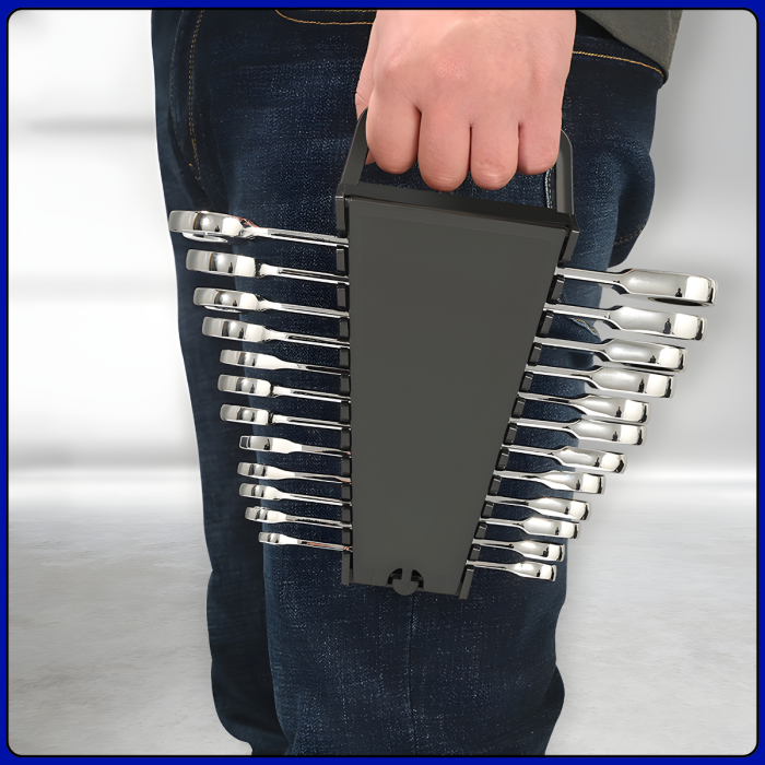 Набір комбінованих ключів із тріскачкою 12 предметів 8-19 мм Cr-V в органайзері