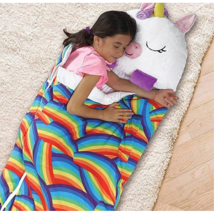 Детский спальный мешок-подушка Единорог Baby sleeping bag 3 в 1 Игрушка подушка и спальный мешок