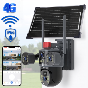 Камера відеоспостереження із сонячною панеллю 4G | 12 Мп | IP66 JE-190-2 Чорний