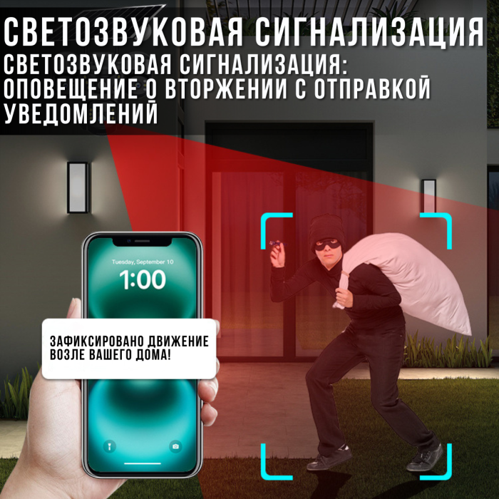 Вулична поворотна 4G камера відеоспостереження з 3 об'єктивами та сонячною панеллю