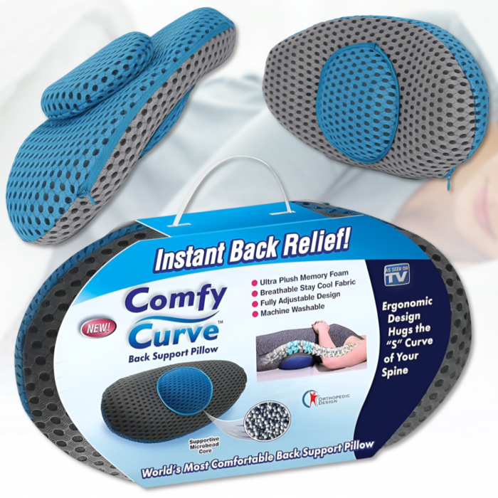 Ортопедична подушка для спини та хребта з ефектом пам'яті Back Support Pillow Comfy Curve LY-27