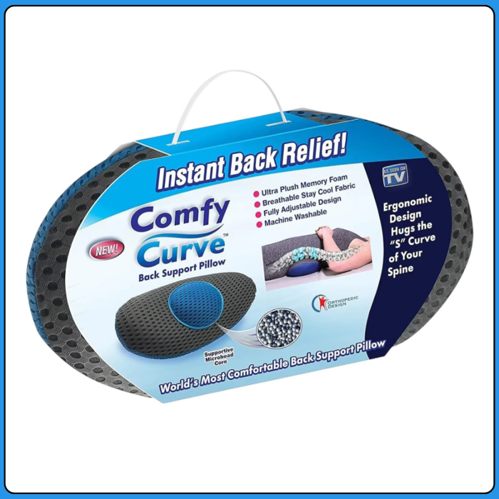 Ортопедична подушка для спини та хребта з ефектом пам'яті Back Support Pillow Comfy Curve LY-27