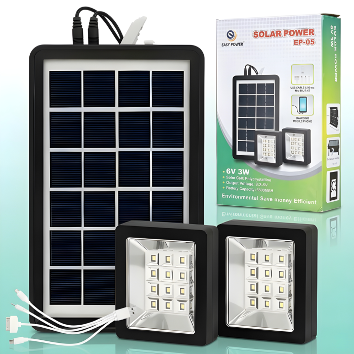 Сонячна панель EP-05 із двома LED-прожекторами та USB-портом
