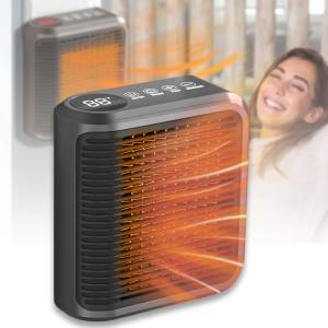 Керамічний обігрівач на 800Вт з поворотною вилкою та дисплеєм Warm air blower 032 Чорний
