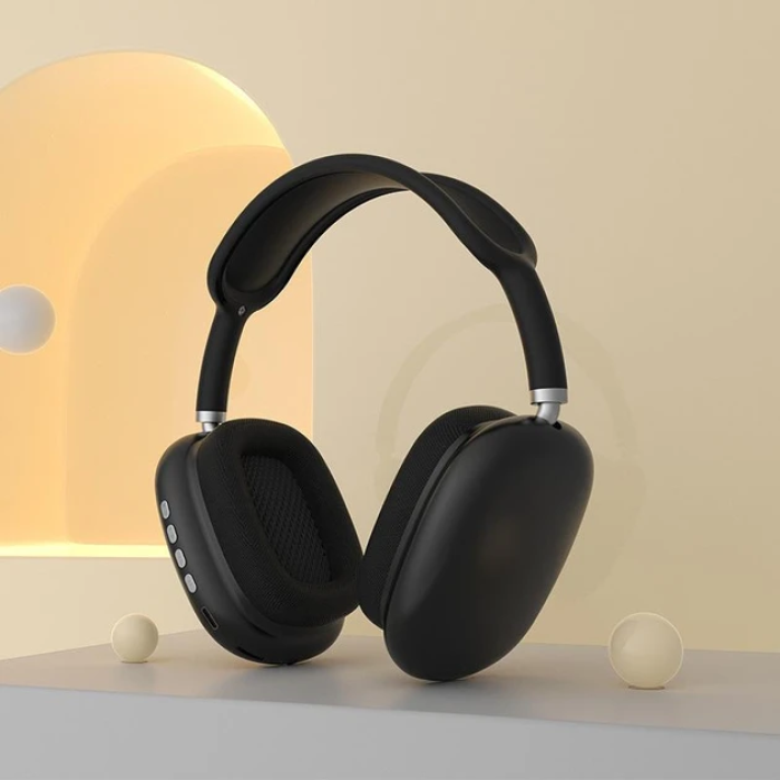 Бездротові накладні Bluetooth навушники з мікрофоном USB Type-C AND HA-68 Акумуляторні навушники Чорні