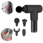 Портативный ручной массажёр пистолет с 4 насадками Fascial Gun YX-908 Массажный вибрационный пистолет