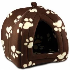 Затишний м'який будиночок для домашніх тварин Pet Hut Brown Домашня будка лежанка для собак і кішок