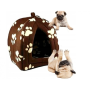 Затишний м'який будиночок для домашніх тварин Pet Hut Brown Домашня будка лежанка для собак і кішок