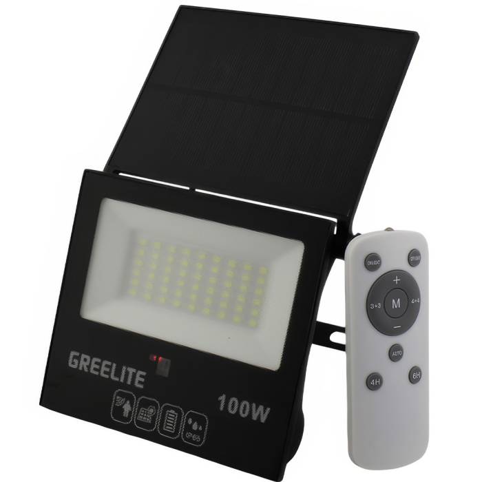 Вуличний ліхтар на сонячній панелі GreeLite JX 010 100W Ліхтар із датчиком руху та пультом