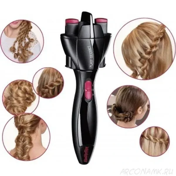 Плойка для плетіння кісок BaByliss Twist Secret DMC Чорно-рожева Плойка для укладання волосся