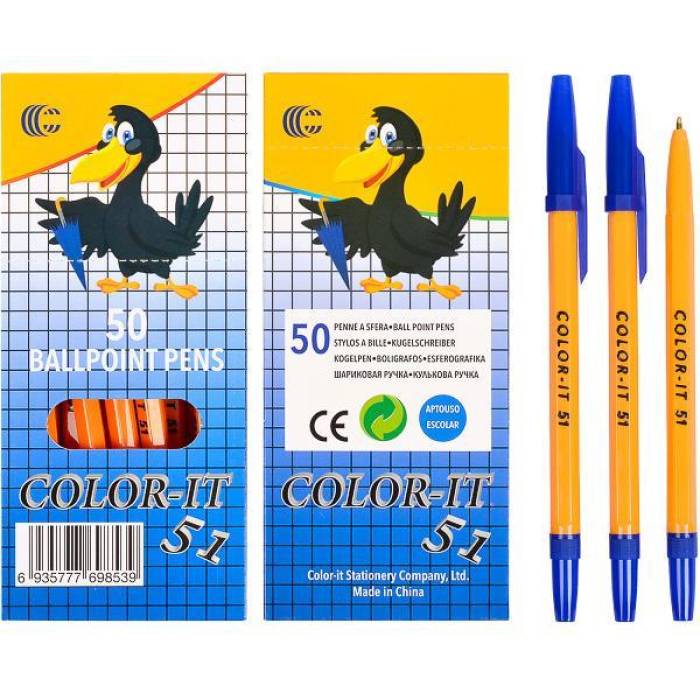 Кулькова ручка Синя CORVINA CR51-50 Упаковка 50 шт.