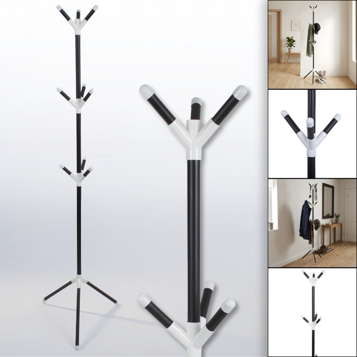 Підлоговая вішалка для одягу 170х50см з 9 гачками на тринозі Coat Rack