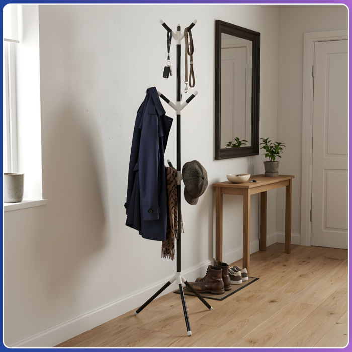 Підлоговая вішалка для одягу 170х50см з 9 гачками на тринозі Coat Rack