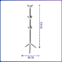 Підлоговая вішалка для одягу 170х50см з 9 гачками на тринозі Coat Rack