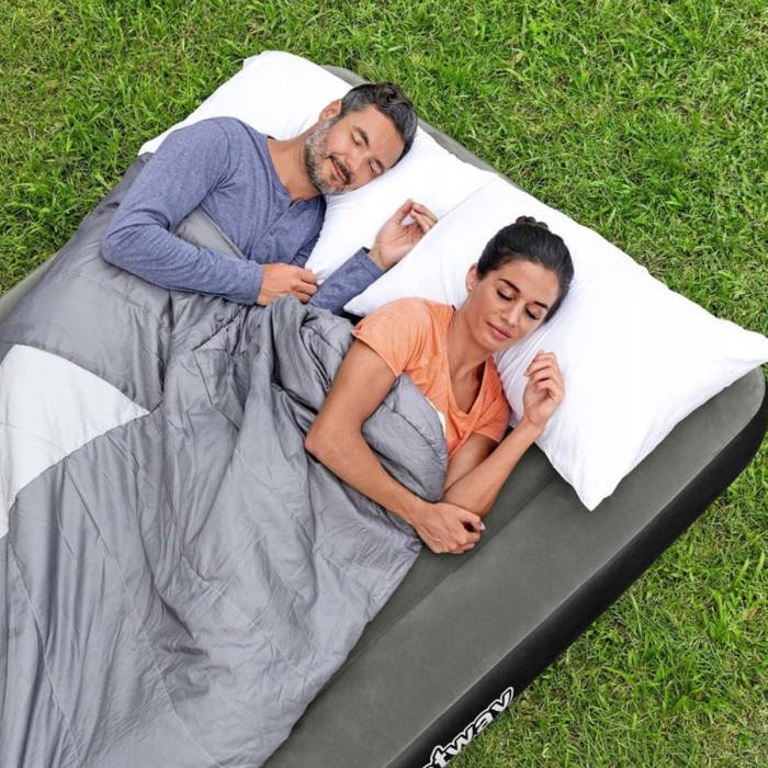 Надувне двоспальне велюрове ліжко Bestway 6713M Tritech Air Mattress Full 191 x 127 x 25 см Сірий