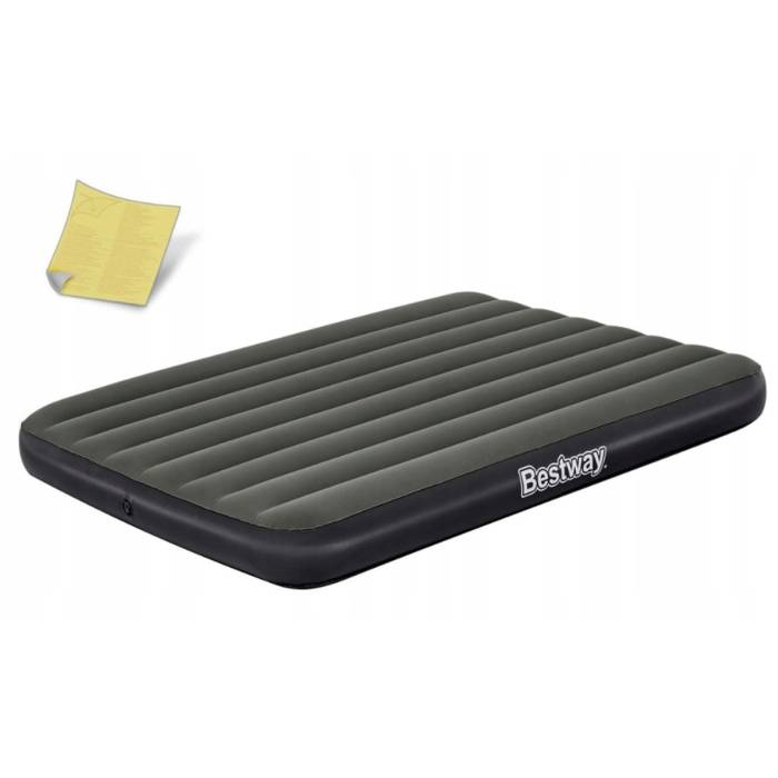 Надувне двоспальне велюрове ліжко Bestway 6713M Tritech Air Mattress Full 191 x 127 x 25 см Сірий