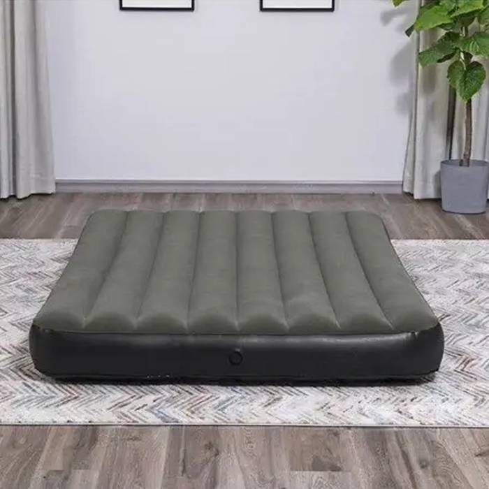 Надувне двоспальне велюрове ліжко Bestway 6713M Tritech Air Mattress Full 191 x 127 x 25 см Сірий