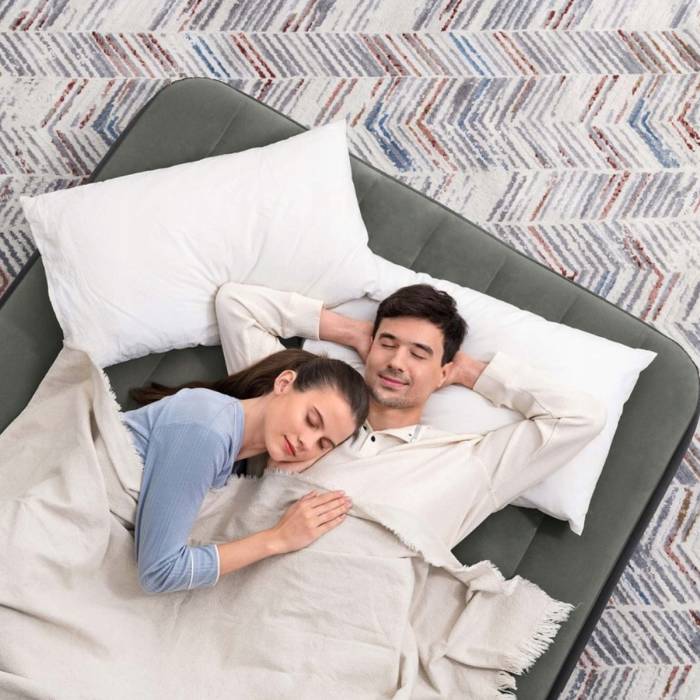 Надувне двоспальне велюрове ліжко Bestway 6713M Tritech Air Mattress Full 191 x 127 x 25 см Сірий